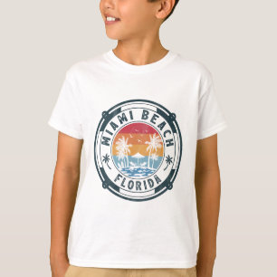 Miami Beach Florida Summer Vacation Vintage Sunset T-Shirt
