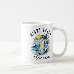 Miami Beach Florida Surf Vintage Surf Beach Surfer Coffee Mug