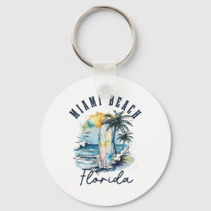Miami Beach Florida Surf Vintage Surf Beach Surfer Key Ring