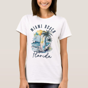 Miami Beach Florida Surf Vintage Surf Beach Surfer T-Shirt