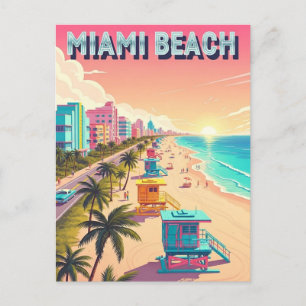 Miami Beach Florida Travel Postcard