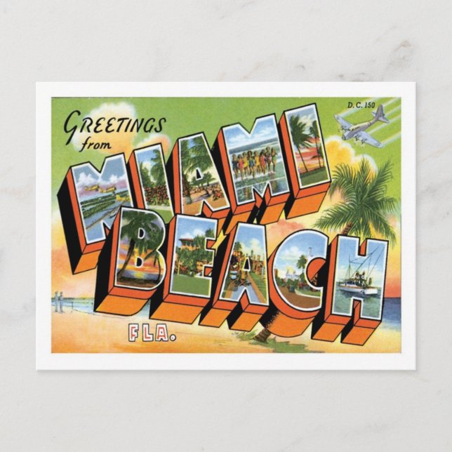 Miami Beach Florida Travel US City Postcard (Front)