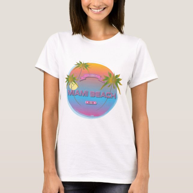 Miami-Beach Florida, Tropical Cool T Shirt (Front)