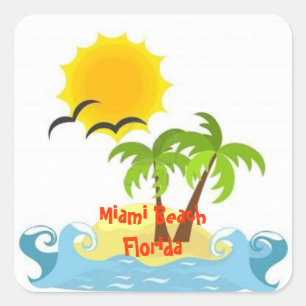 Miami Beach Florida tropical sticker