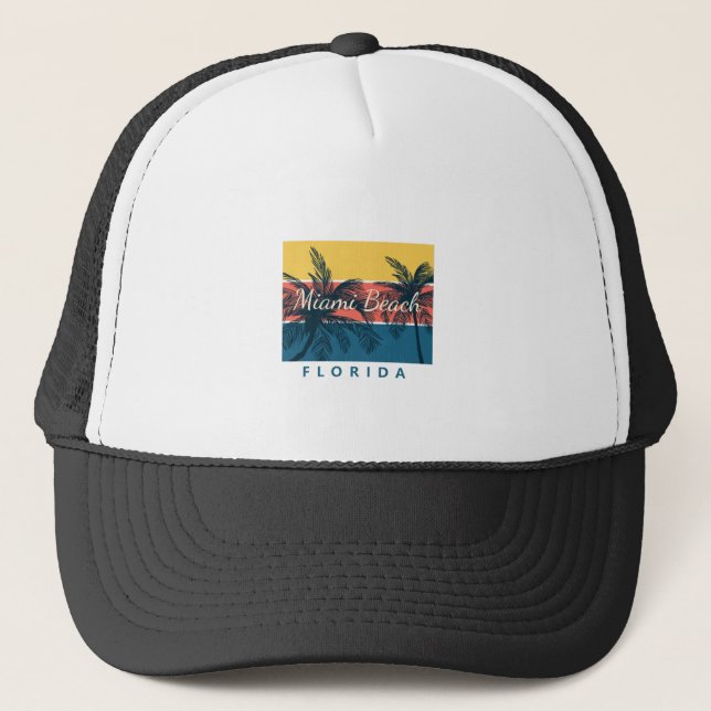 Miami Beach Florida Trucker Hat (Front)