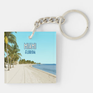 Miami Beach Florida Vintage Key Ring