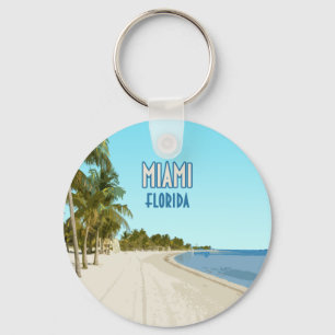 Miami Beach Florida Vintage Key Ring