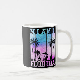 Miami Beach Florida Vintage Palm Tree Sunset Coffee Mug