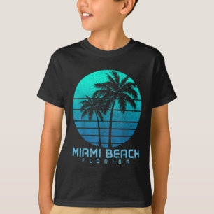 Miami Beach Florida Vintage Palm Trees Beach Souve T-Shirt
