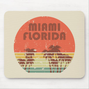 Miami Beach Florida vintage sunset Mouse Mat