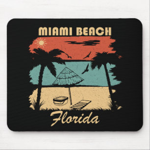 Miami Beach Florida vintage sunset Mouse Mat