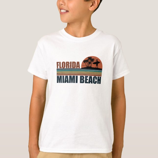 Miami Beach Florida vintage sunset T-Shirt (Front)