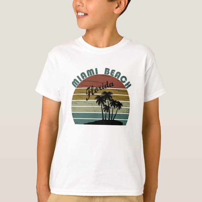 Miami Beach Florida vintage sunset T-Shirt (Front)