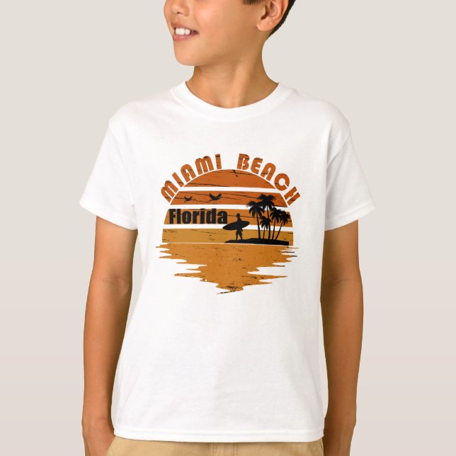 Miami Beach Florida vintage sunset T-Shirt (Front)