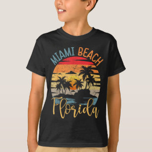 Miami Beach Florida Vintage Tropical Summer Palm T-Shirt