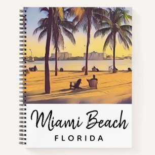 Miami Beach Florida Vintage Watercolor Art Notebook