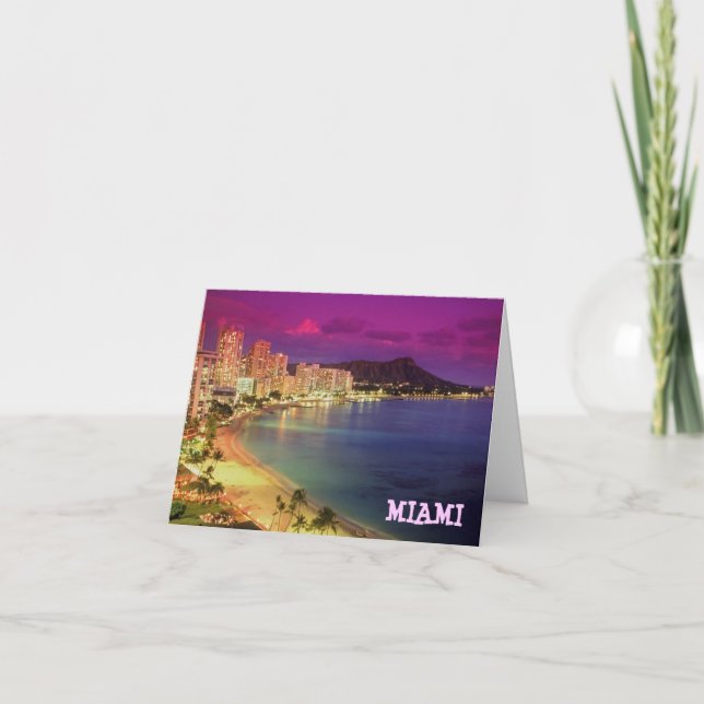 MIAMI BEACH, Florida 'WISH YOU WERE HERE' Card (Front)