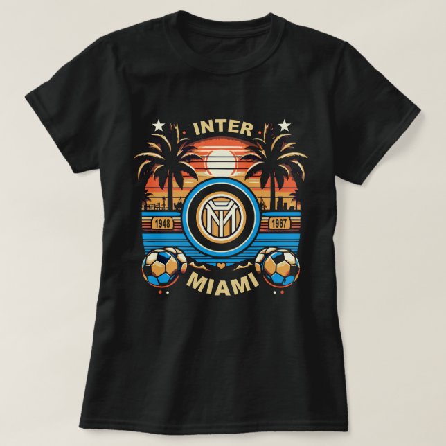 Miami Beach Futbol Vibes: Celebrate Inter Miami FC T-Shirt (Design Front)