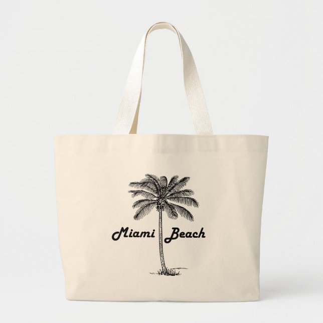 Miami Beach Large Tote Bag (Front)