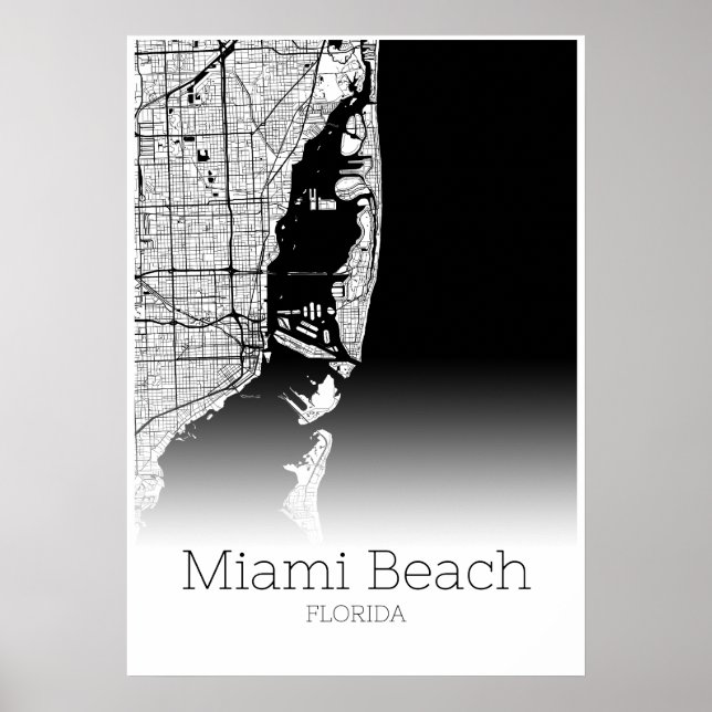 Miami Beach Map - Florida - City Map Poster (Front)