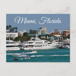 Miami Beach  Marina Florida Travel Postcard