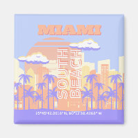 Miami Beach, Miami Travel Art, Preppy Room, Pastel