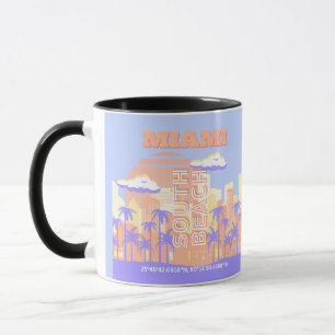 Miami Beach, Miami Travel Art, Preppy Room, Pastel Mug