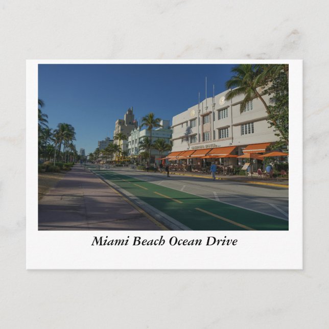 Miami Beach Ocean Drive Postcard (Front)
