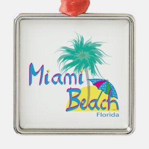 Miami Beach Palm and sun Metal Tree Decoration