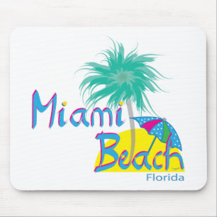 Miami Beach Palm and Sun Mouse Mat