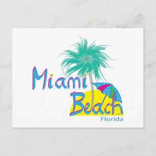 Miami Beach Palm and sun Postcard