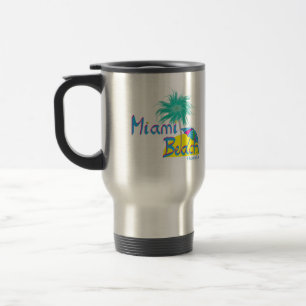 Miami Beach Palm and sun Travel Mug