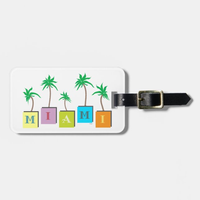 Miami Beach Palms Luggage Tag (Front Horizontal)