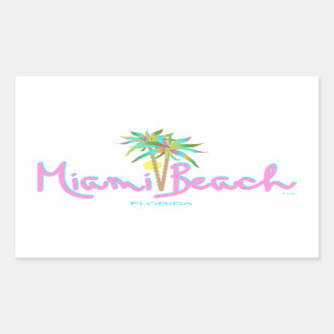 Miami Beach Pam's Rectangular Sticker