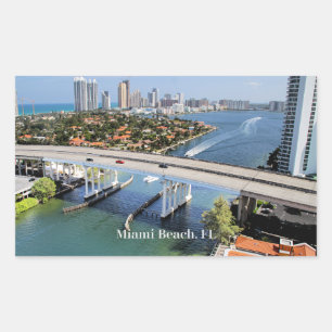 Miami Beach panoramic view Rectangular Sticker