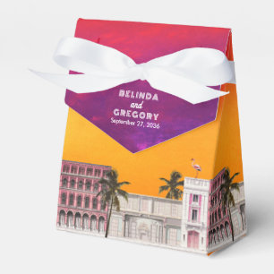Miami Beach Rainbow Row Charleston Palm Wedding Favour Box