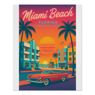 Miami Beach Retro – Art Deco Florida Poster