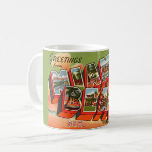 Miami Beach Retro Greeting Coffee Mug