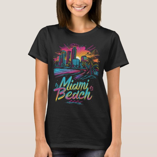 Miami Beach Retro Vibes T-Shirt (Front)