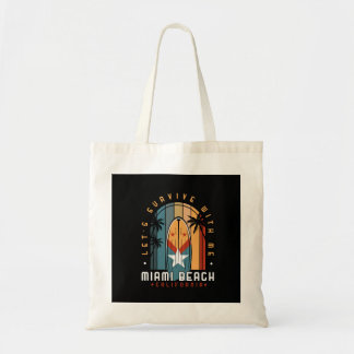 miami beach retro vintage tote bag