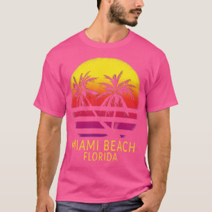 Miami Beach South Florida Vintage Tropical Sunset T-Shirt