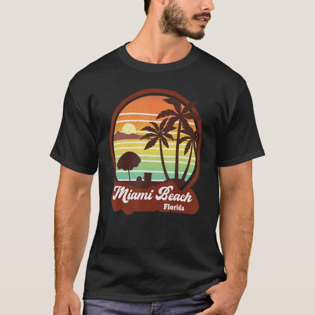 Miami Beach Souvenirs Florida Vintage Retro 70s 80 T-Shirt (Front)