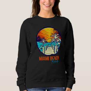 Miami Beach Sunset Matching Vacation Friends Famil Sweatshirt