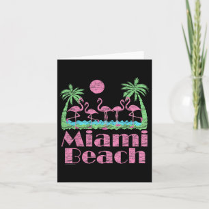 Miami Beach T Shirt Pink Flamingo Souvenir Men Wom Card