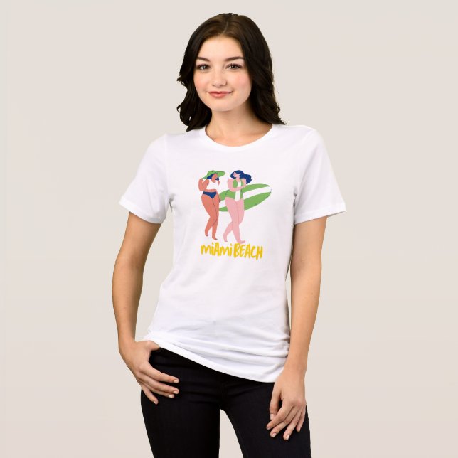  miami beach Tri-Blend shirt (Front Full)