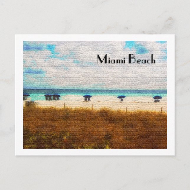 Miami Beach Umbrellas Postcard (Front)