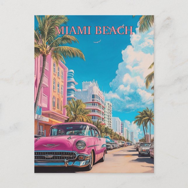 Miami Beach USA Travel Postcard (Front)