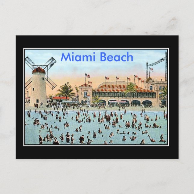Miami Beach Vintage Postcard (Front)
