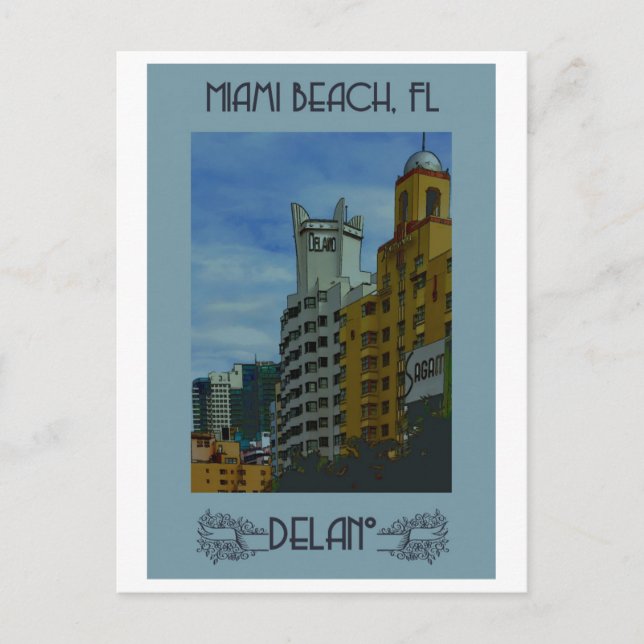 Miami Beach Vintage Travel Postcard (Front)