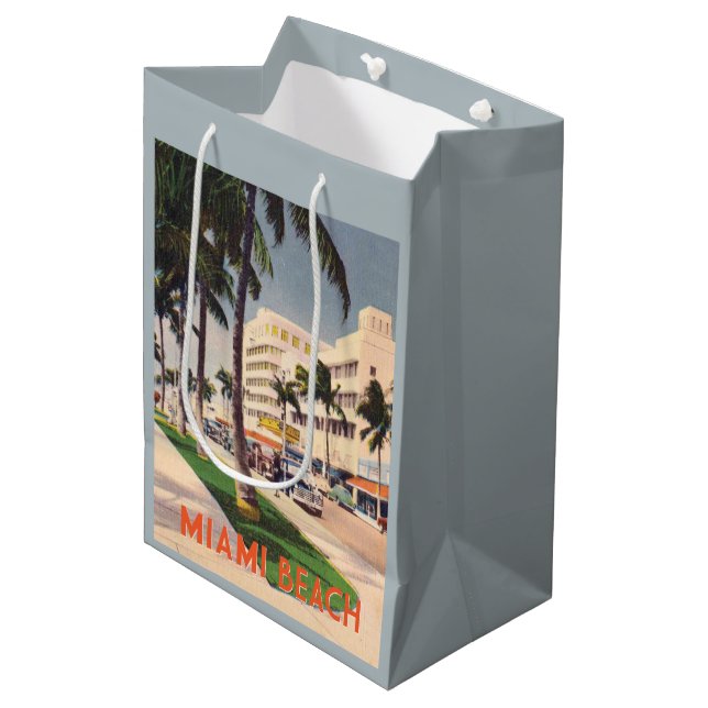 Miami Beach vintage travel style Medium Gift Bag (Front Angled)